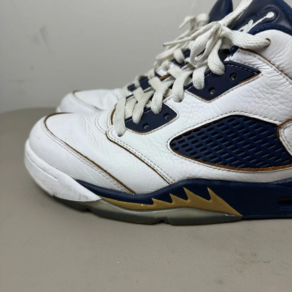 Nike Air Jordan 5 Retro Low Men 8.5 Dunk From‎ Above Shoe Sneaker White Blue